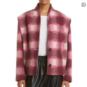 Isabel Marant Etoile Women's Pink Plaid Coat